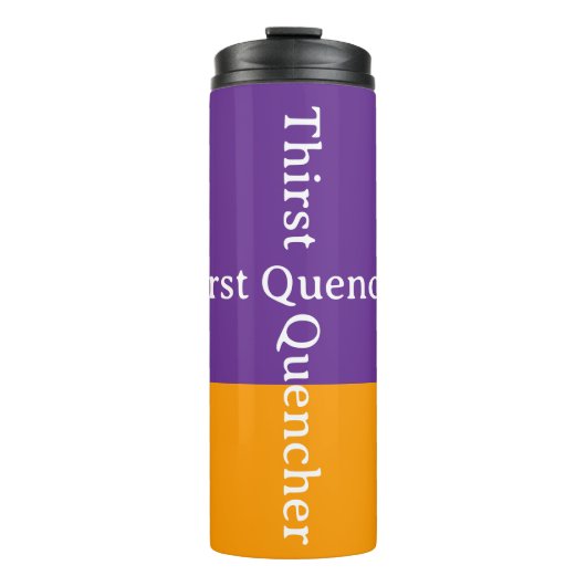 Durstlöscher Orange Lila Thermosbecher (Vorderseite)
