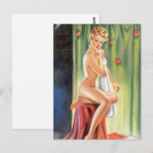 Dusch-Pin-Up Postkarte (Vorne/Hinten)