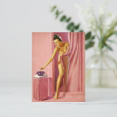 Dusch-Pin-Up Postkarte (Stehend Vorderseite)