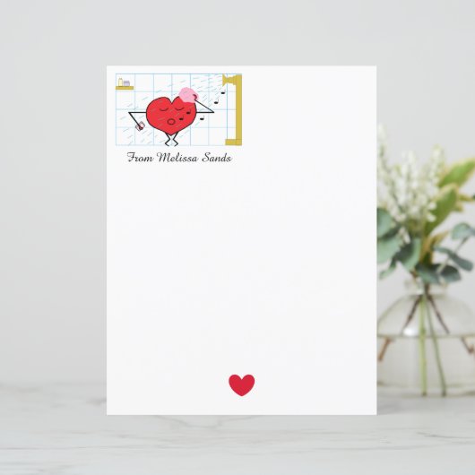 Dusch Sie mit Liebe Papier Blatt (Stehend Vorderseite)