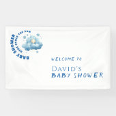 Duschbäder in Aquarellblau mit minimalistischer Ba Banner (Horizontal)