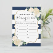 Duschbänke mit doppelseitiger Flora Navy Einladung (Stehend Vorderseite)