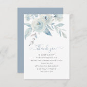 Duschblau florale Babydusche Dank Karte (Vorne/Hinten)