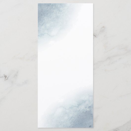 Duschblaues Aquarellmenü Menükarte (Rückseite)