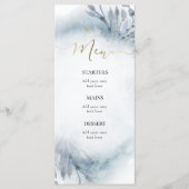 Duschblaues Aquarellmenü Menükarte (Vorderseite)