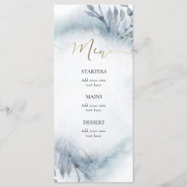 Duschblaues Aquarellmenü Menükarte