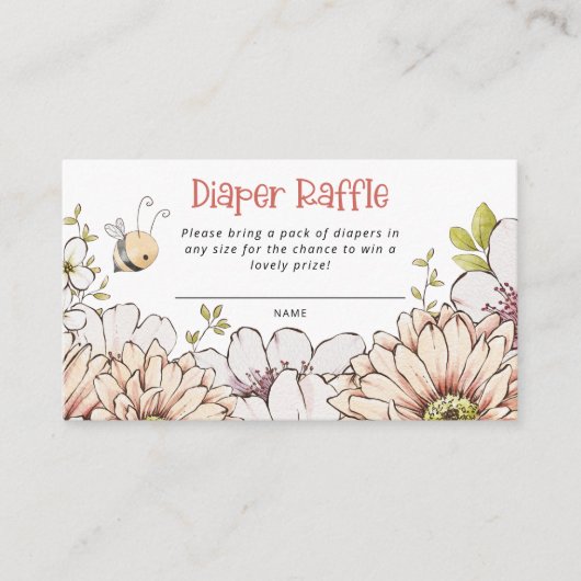 Duschbrasse Florals Coral Baby Dusche Windelwanne Begleitkarte (Vorderseite)