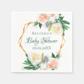 Duschbrause Rosa Blütenrosa, geometrische Monogram Serviette (Vorderseite)