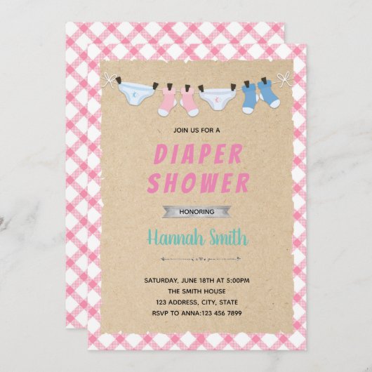 Duschbrause Thema Einladung (Vorne/Hinten)