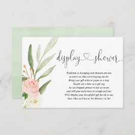 Duschbrücke Rosa Goldene Herzbabydusche Begleitkarte