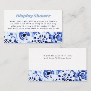 Duschdisplay Keine Wickel-Bandana Blau Shibori Begleitkarte
