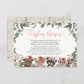 Duschdusche Blumenwald Mädchen Baby anzeigen Begleitkarte (Vorne/Hinten)