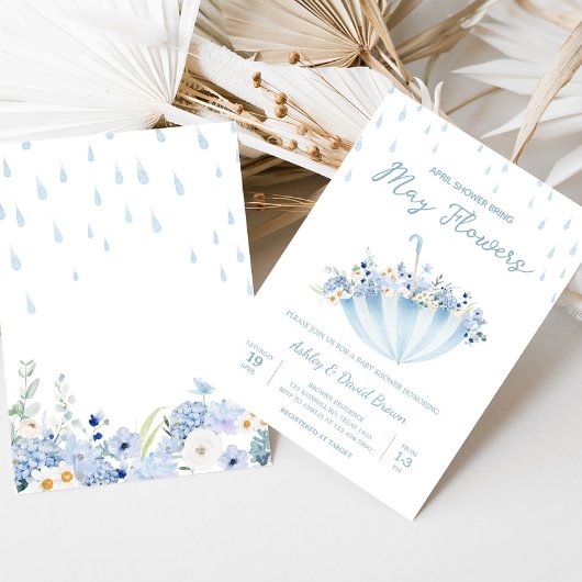 Dusche April bringen Mai Blume Babydusche Einladung