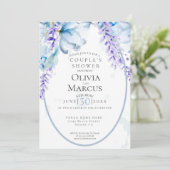 DUSCHE | Aquarelllavender - Dusty Blue Einladung (Stehend Vorderseite)