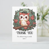 Dusche aus farbenfrohen Wäldern Dankeskarte (Stehend Vorderseite)