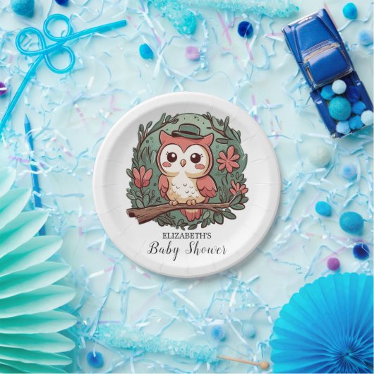 Dusche aus farbenfrohen Wäldern Pappteller (Party)