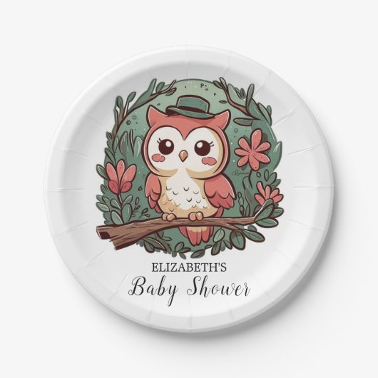 Dusche aus farbenfrohen Wäldern Pappteller (Vorderseite)