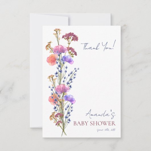 Dusche aus schwarzem Akryllisch-Bouquet Dankeskarte (Vorderseite)