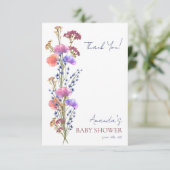 Dusche aus schwarzem Akryllisch-Bouquet Dankeskarte (Stehend Vorderseite)