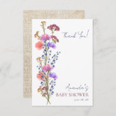 Dusche aus schwarzem Akryllisch-Bouquet Dankeskarte (Vorne/Hinten)