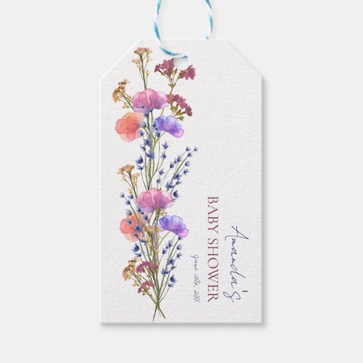 Dusche aus schwarzem Akryllisch-Bouquet Geschenkanhänger (Vorderseite)