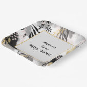 Dusche aus schwarzem, grauem und goldgelbem Leafy Pappteller (Gewinkelt)