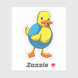 Dusche beim Baden mit Schwimmring Aufkleber