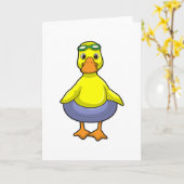 Dusche beim Baden mit Schwimmring Karte (Gelbe Blume)