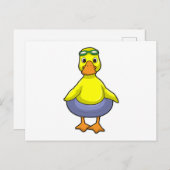 Dusche beim Baden mit Schwimmring Postkarte (Vorne/Hinten)