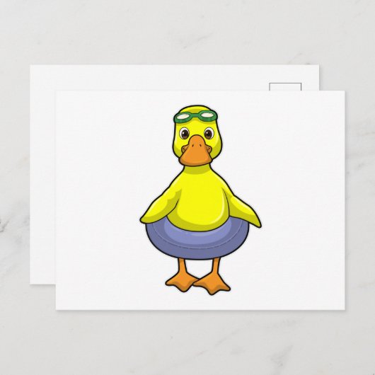 Dusche beim Baden mit Schwimmring Postkarte (Vorne/Hinten)