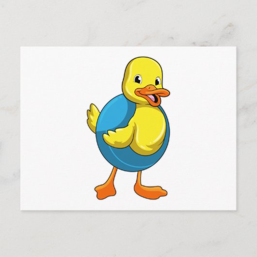 Dusche beim Baden mit Schwimmring Postkarte (Vorderseite)