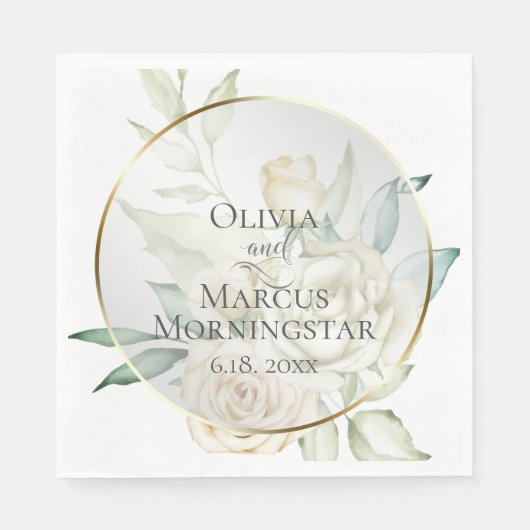 Dusche | Blassgelbes Schwarz Rose Serviette (Vorderseite)