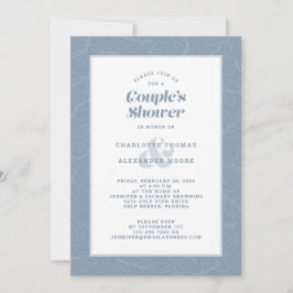 Dusche Couple Wedding Dusty Blue Modern Lässig Einladung