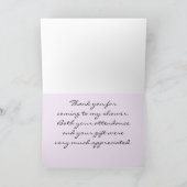 Dusche Danke, Pink Letter S Butterfly Floral Dankeskarte (Innenseite)