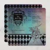 Dusche der Alice im Wunderland Couple Einladung (Vorne/Hinten)