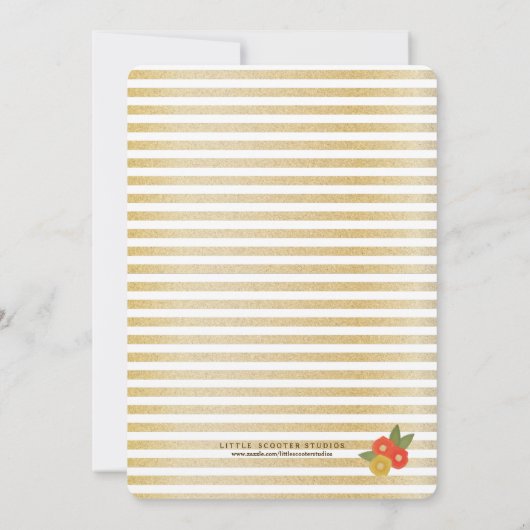 Dusche der Braut Glitzer & Blumen Dusche Einladung (Rückseite)