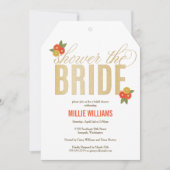 Dusche der Braut Glitzer & Blumen Dusche Einladung (Vorderseite)