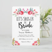 Dusche der Bride Floral Bridal Dusche Einladung (Stehend Vorderseite)