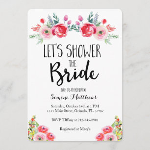 Dusche der Bride Floral Bridal Dusche Einladung