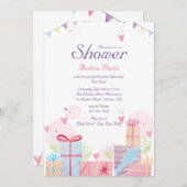 Dusche der Liebe Babydusche Einladung (Vorne/Hinten)