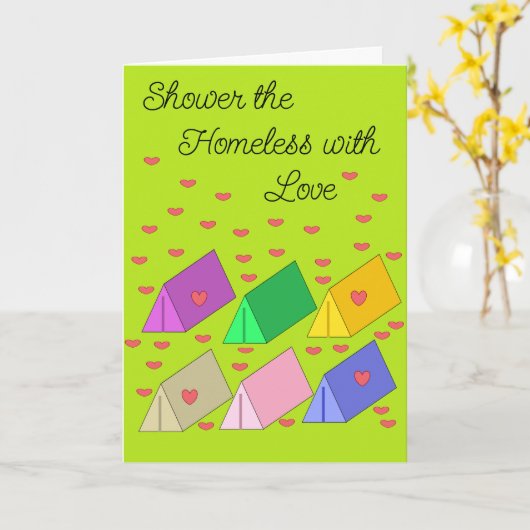 Dusche der Obdachlosen mit Liebe: Leere Karte (Gelbe Blume)