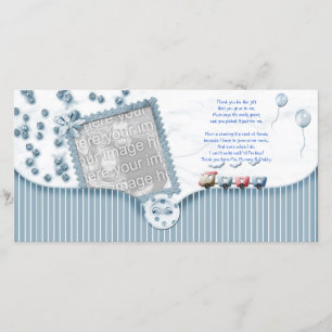 Dusche des blauen Babys danken Ihnen Foto-Karte Dankeskarte