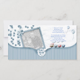 Dusche des blauen Babys danken Ihnen Foto-Karte Dankeskarte