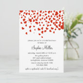 Dusche des Herz-Brautparty Einladung (Stehend Vorderseite)