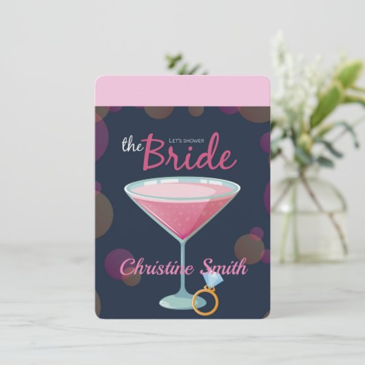 Dusche die Braut Einladung (Stehend Vorderseite)