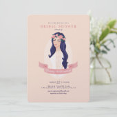 Dusche die schöne Braut zu Brautparty Einladung (Stehend Vorderseite)