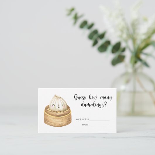 Dusche duftend - raten Sie, wie viele Knödel? Begleitkarte (Stehend Vorderseite)