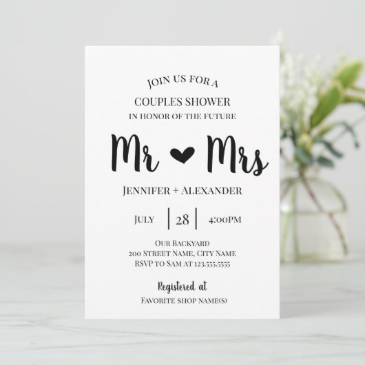 Dusche Einladung (Stehend Vorderseite)