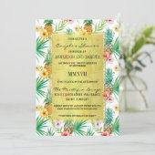 Dusche für Ananas und Hibiskus Einladung (Stehend Vorderseite)