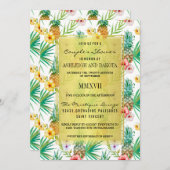 Dusche für Ananas und Hibiskus Einladung (Vorne/Hinten)